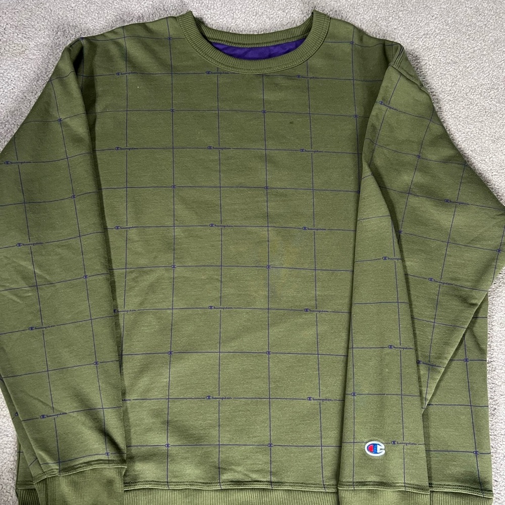 Champion Green Crewneck Sweater Athletic Style